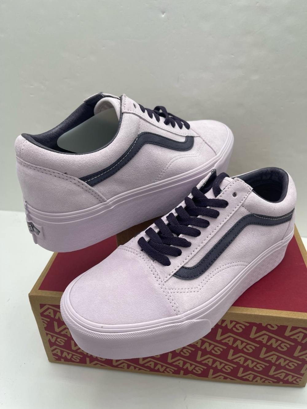 Vans Old Skool Stackform Platform Suede Lavender Sneakers VN0009PZLAE NIB - Picture 7 of 16
